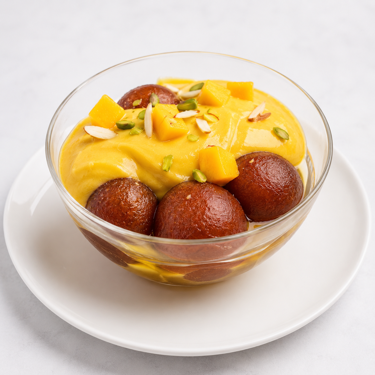 Gulab Jamun mit Mango Creme