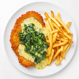 Schnitzel Spinat